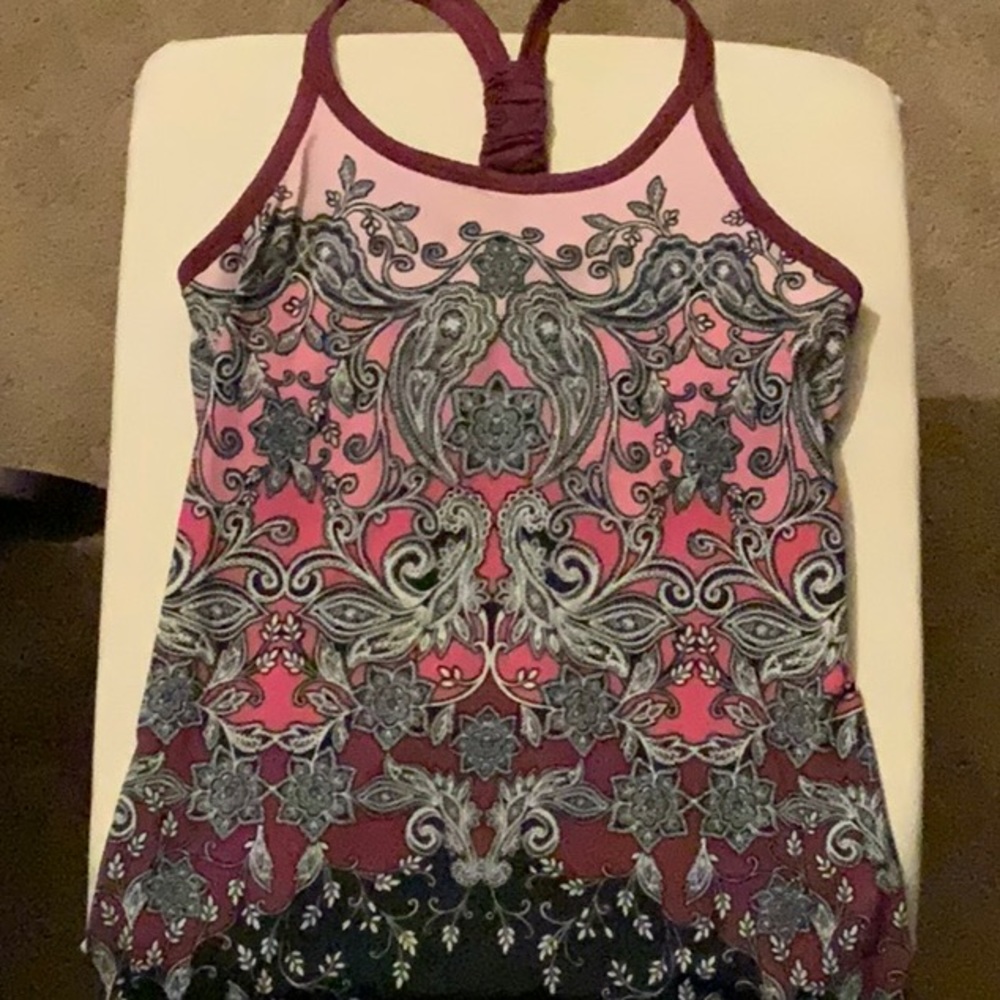 Floral Athleta Tank Top Size Small ombré